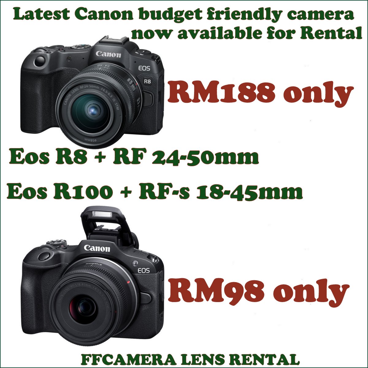 Now available for rental !! Latest addition to canon mirrorless line up 013-500 4477 019-500 4477